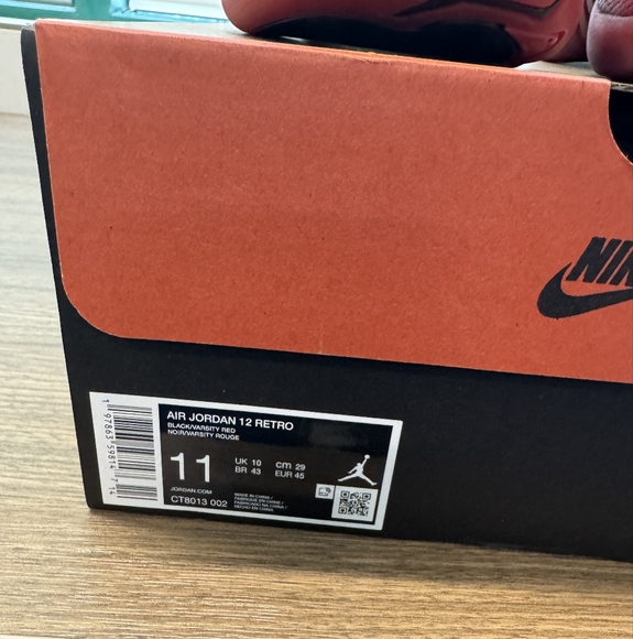 Nike Other - Nike Air Jordan 12 Retro Box - Black and Red